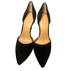 J.Crew Black Suede Kitten Heel Pumps Size 8.5 Classic Career Heels